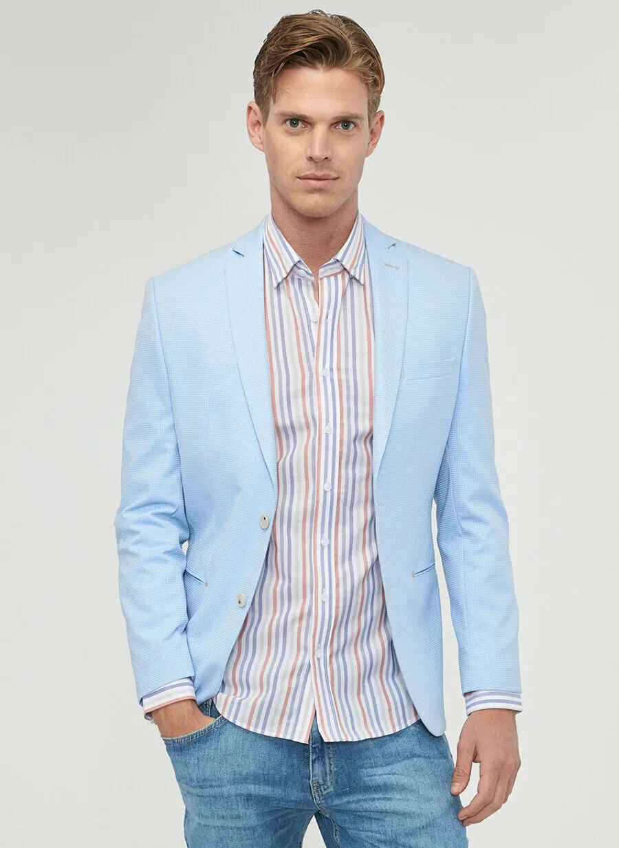 16833 Blue Slim Fit Jacket