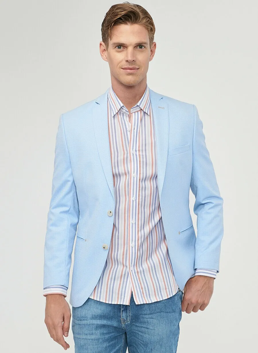 16833 Blue Slim Fit Jacket