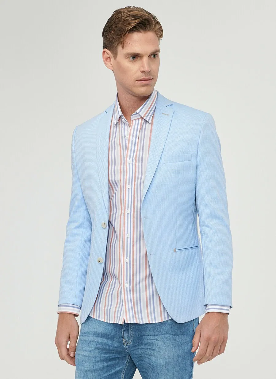 16833 Blue Slim Fit Jacket