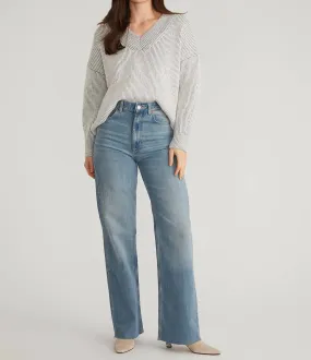 525 America - V-neck Plaited Cozy Tunic Sweater