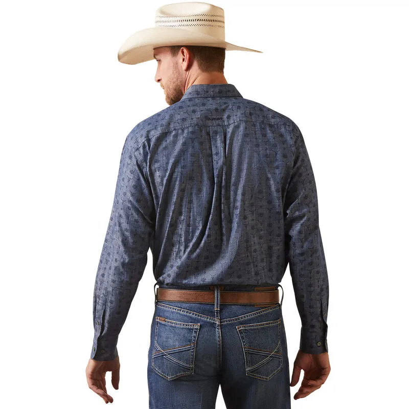 ARIAT MENS NOAH CLASSIC FIT SHIRT (CHAMBRAY BLUE)