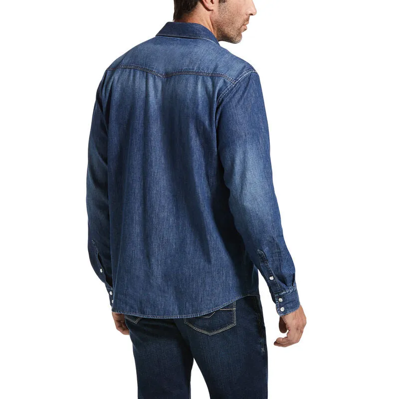 ARIAT MENS RETRO CLASSIC DENIM SHIRT (STONE)