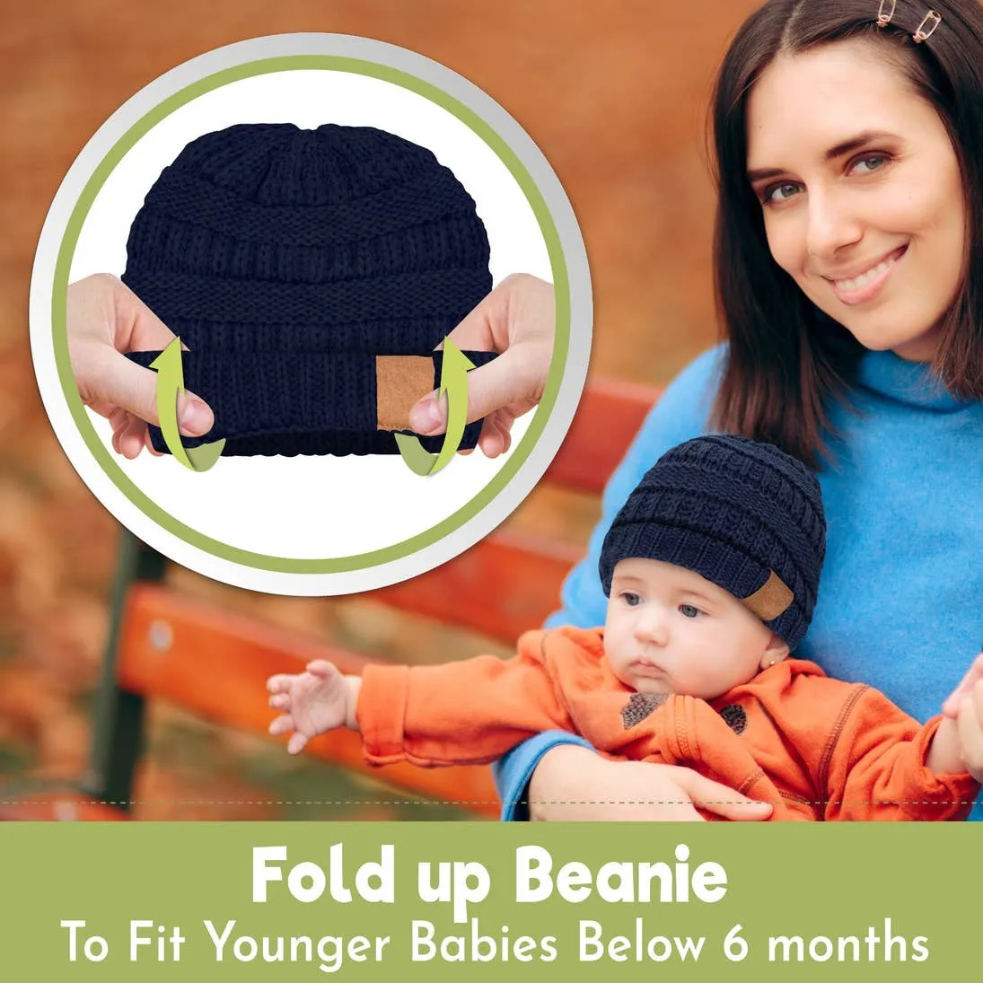 Baby Knitted Beanie - 3 Pack (Urban)