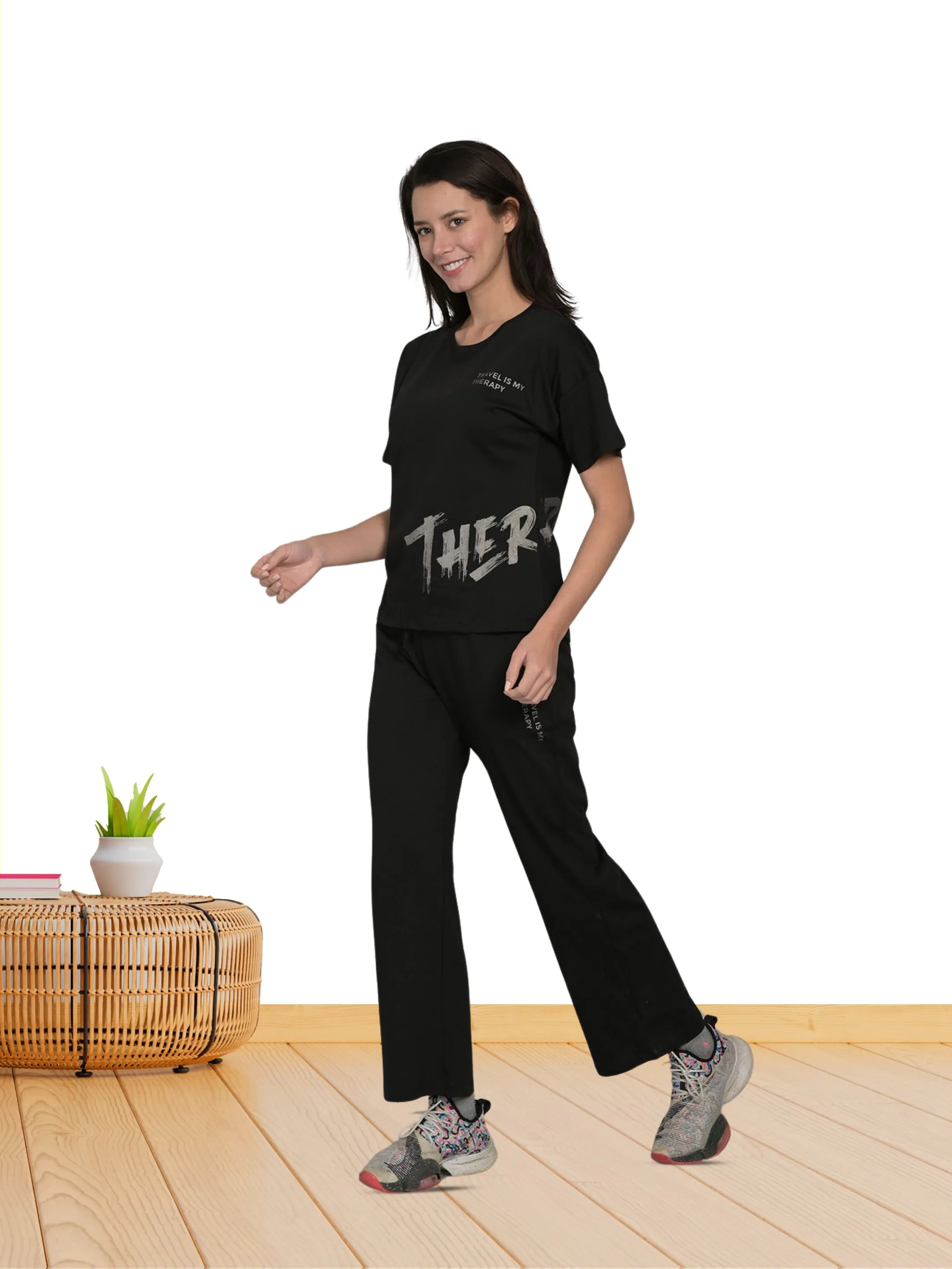 Black Half Sleeve BL Co-Ord Set