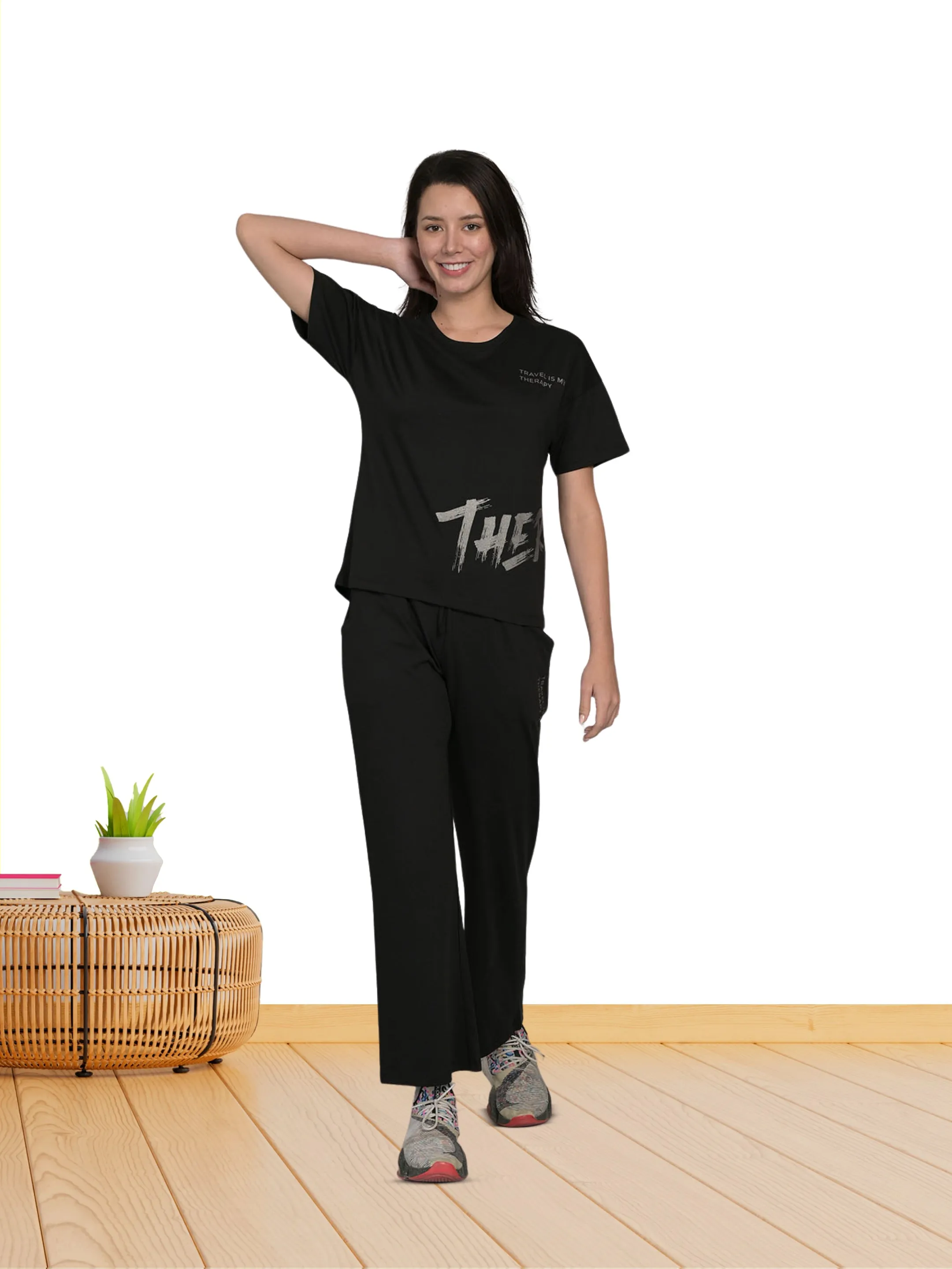 Black Half Sleeve BL Co-Ord Set