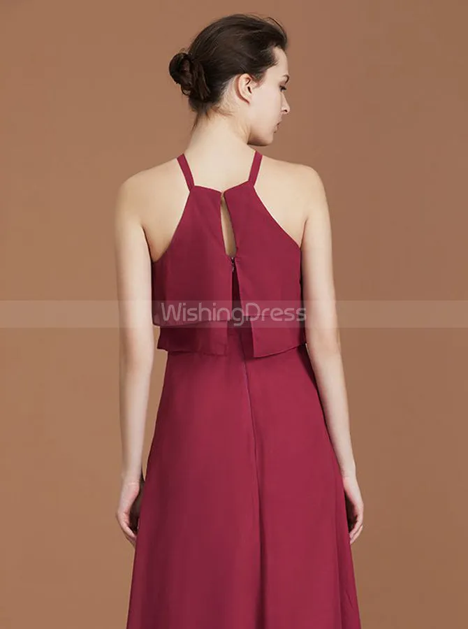 Burgundy Bridesmaid Dresses,Long Bridesmaid Dress,Chiffon Bridesmaid Dress,BD00250