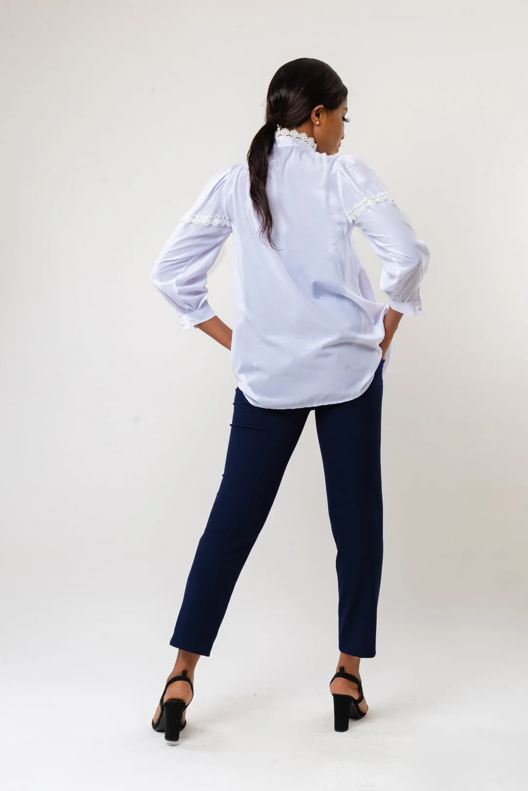 CADY LACE SHIRT - WHITE