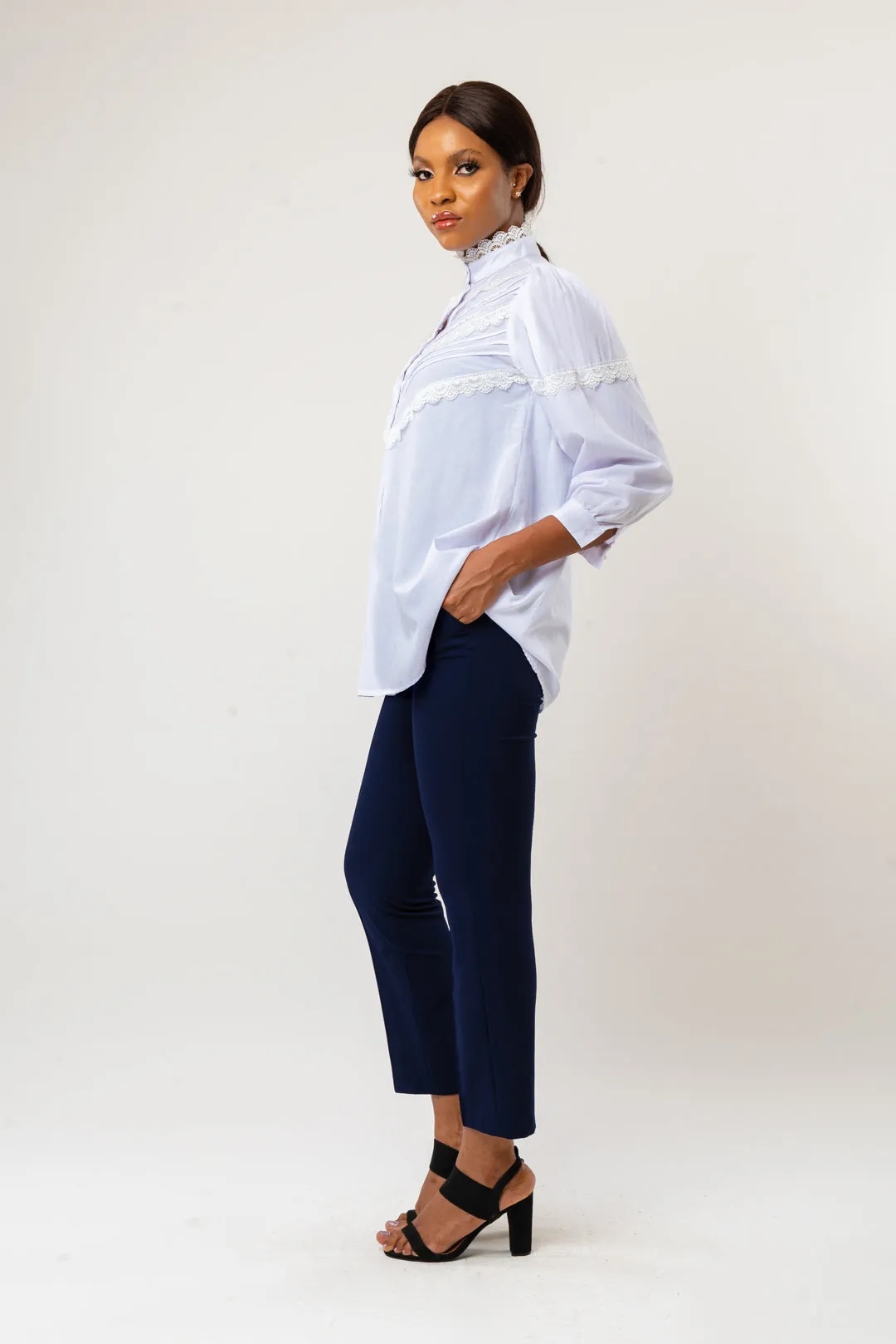 CADY LACE SHIRT - WHITE