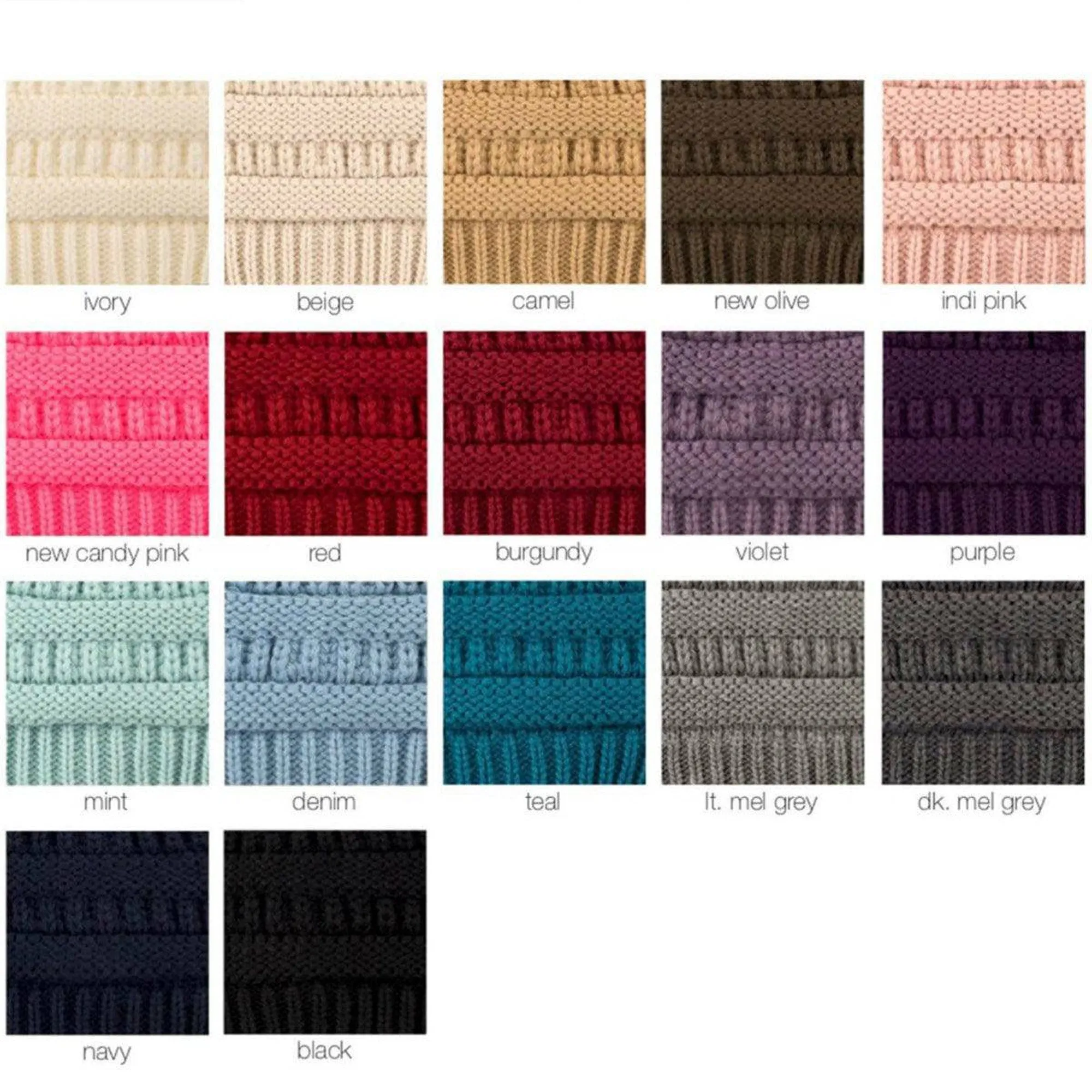 CC Popular Lined Cable Knit Skully Beanies Hats