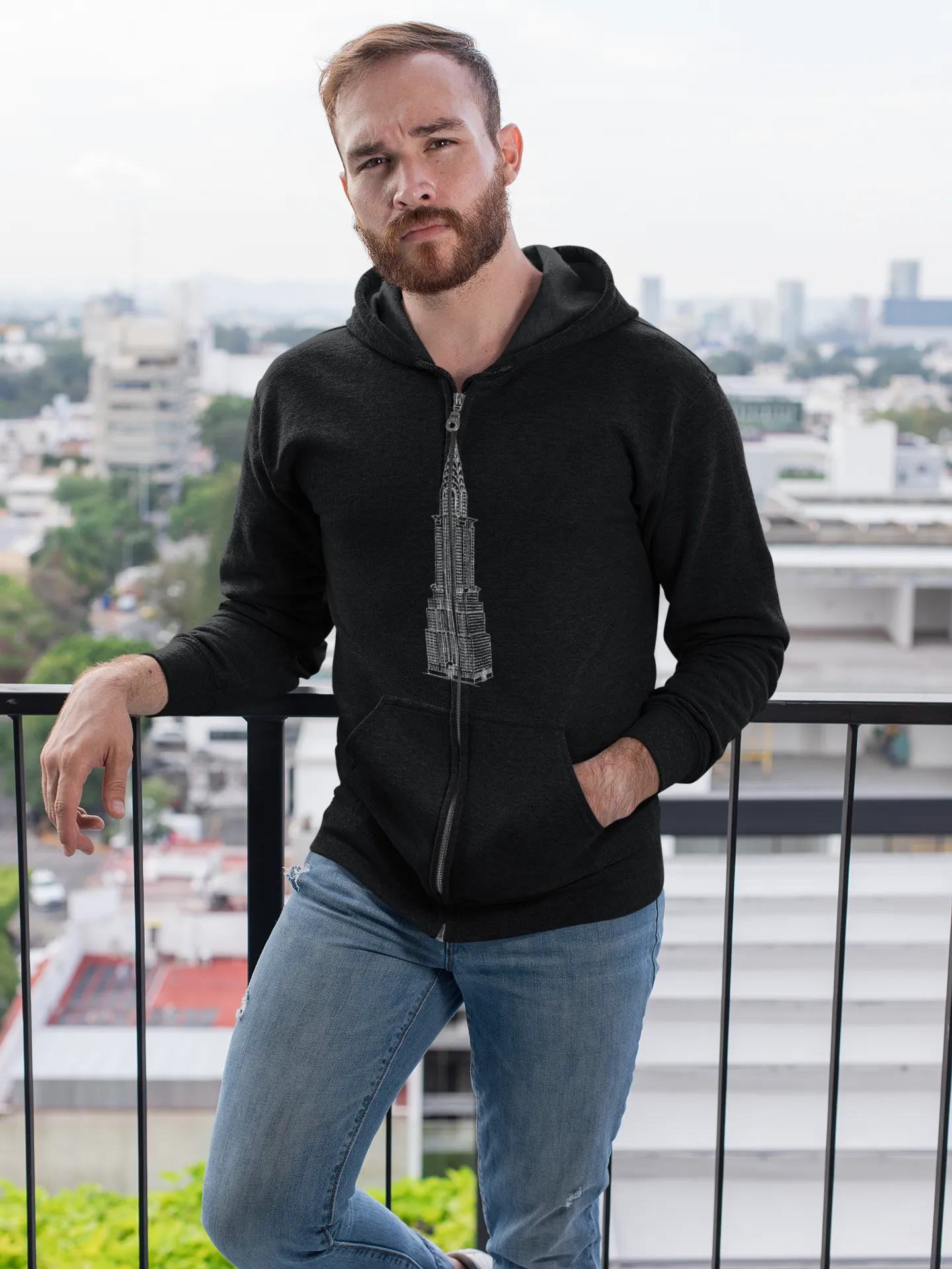 Chrysler Building - Unisex Heavy Blend™ Full Zip Hooded Sweatshirt