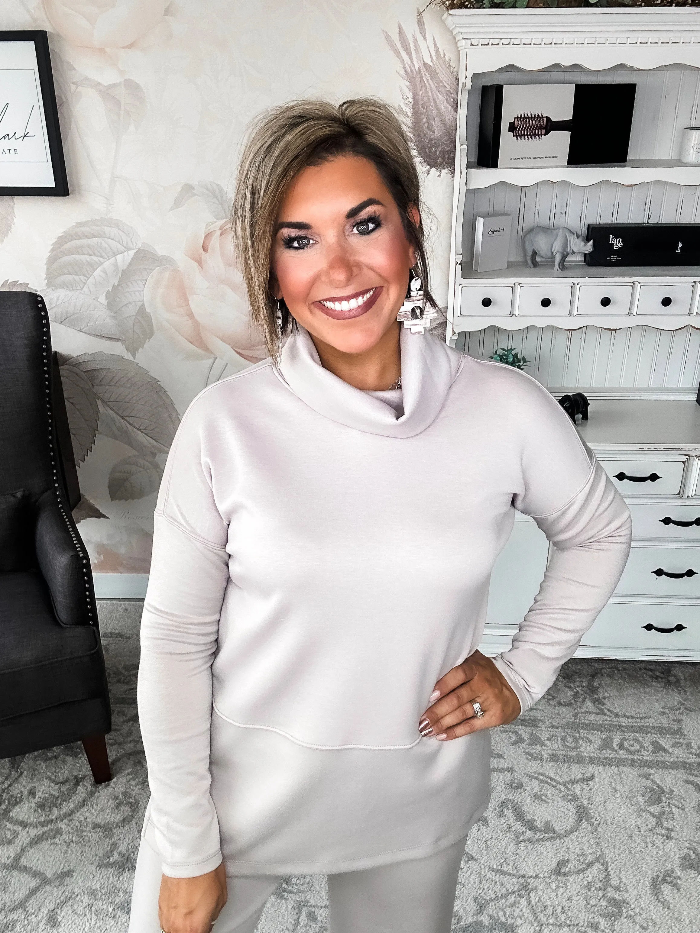 Cozy On The Weekend Cowlneck - Grey