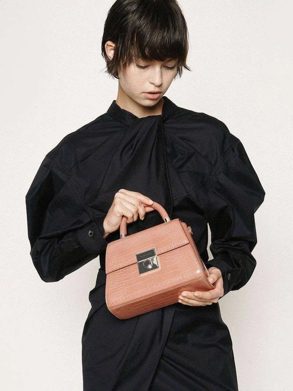 Croc-Effect Structured Bag