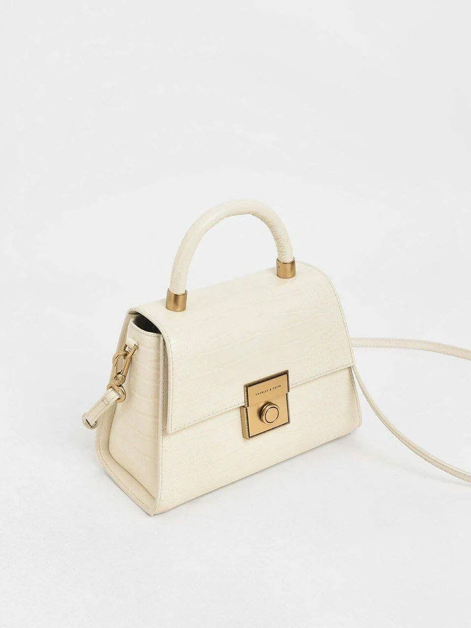 Croc-Effect Structured Bag