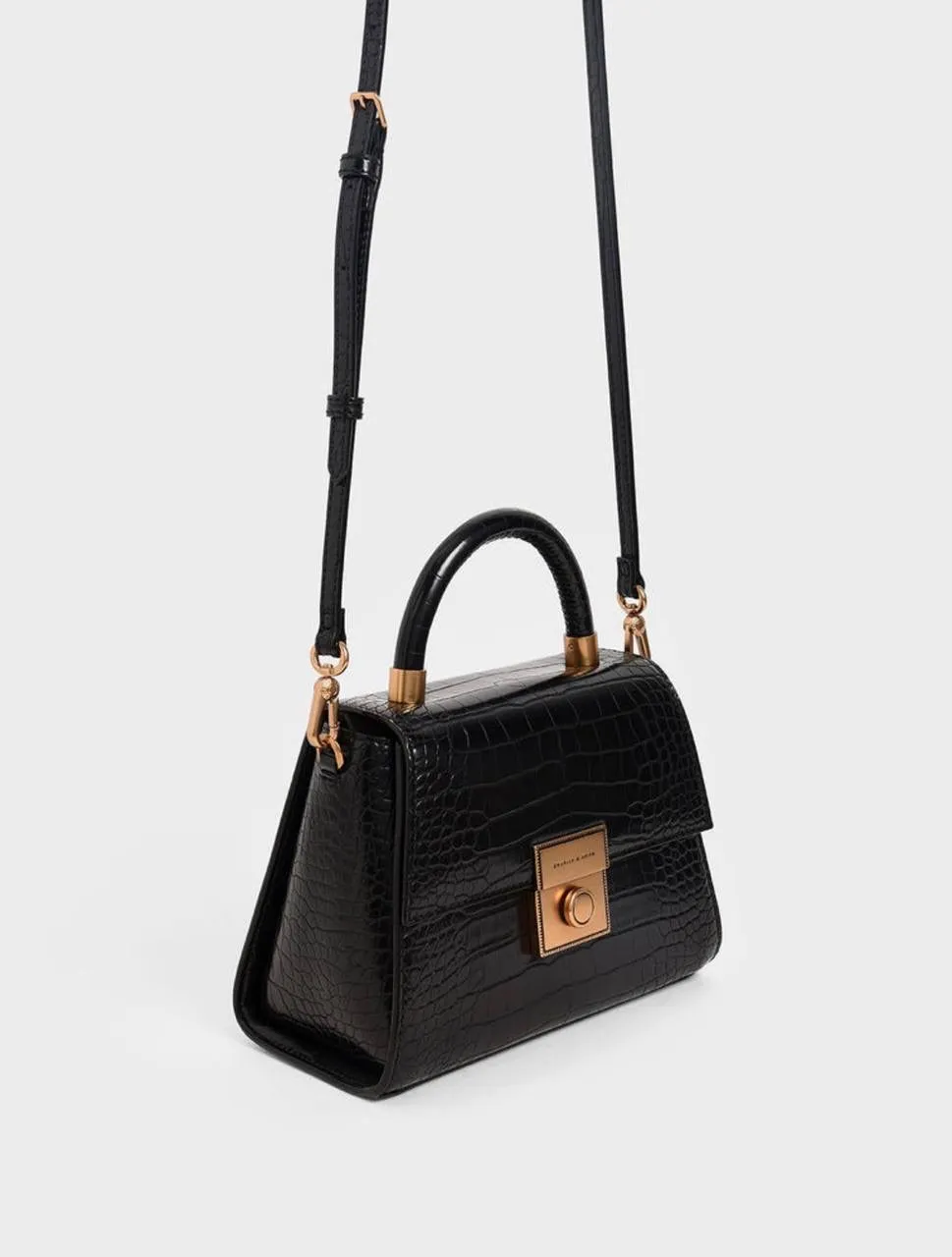 Croc-Effect Structured Bag