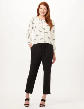 Elastic Drawstring Pull-On Pants