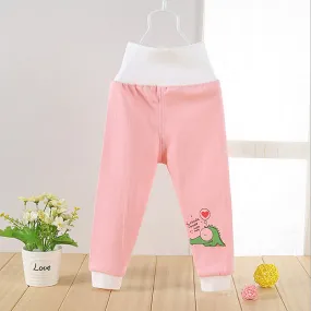 High Waisted Baby Pants Cute Soft Outerwear Boy Girl Trousers Cotton Infant Clothes Belly Care Pants Baby Clothing Free Shipping