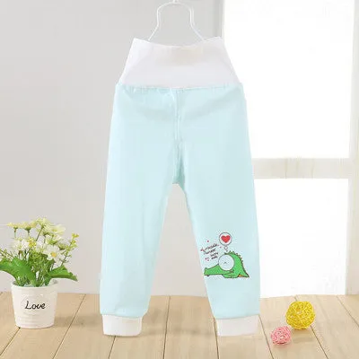 High Waisted Baby Pants Cute Soft Outerwear Boy Girl Trousers Cotton Infant Clothes Belly Care Pants Baby Clothing Free Shipping