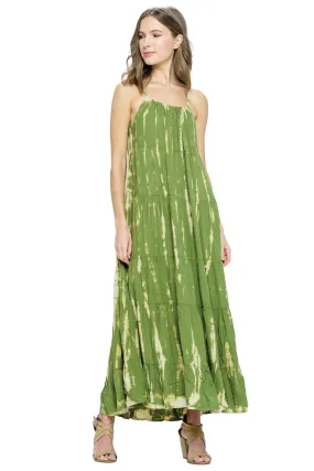 Long Dress Tie Dye Ruffle Tiered