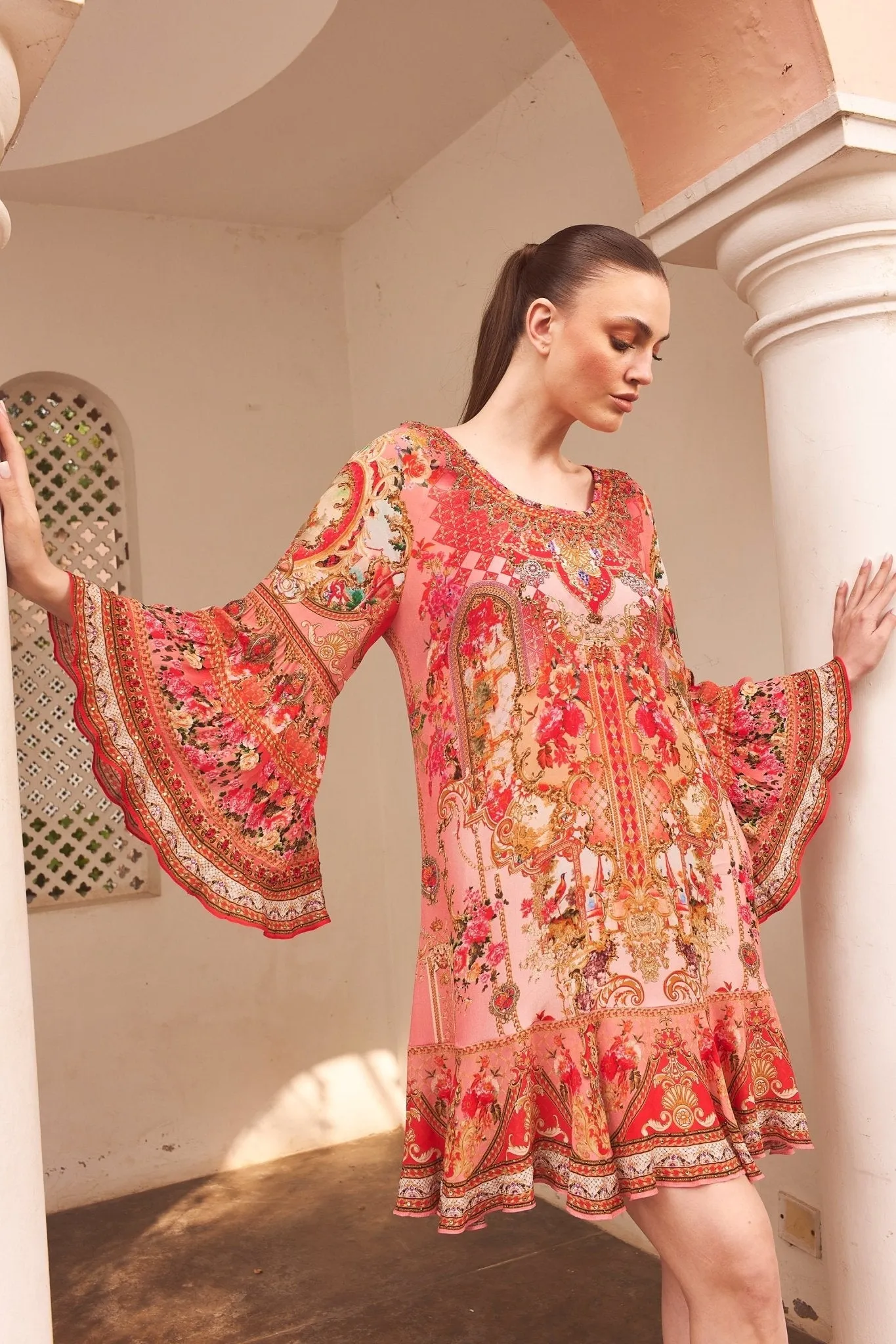 PINK CASTLE FRILL DRESS