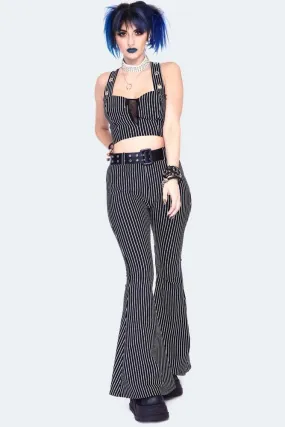 Pintstripe Flared Jersey Trousers