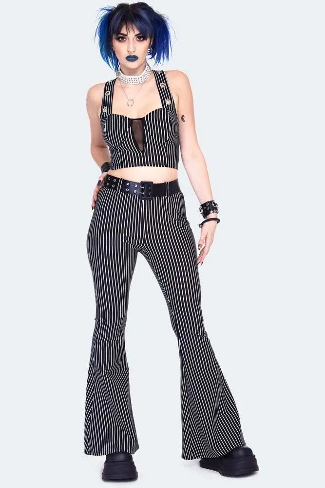 Pintstripe Flared Jersey Trousers