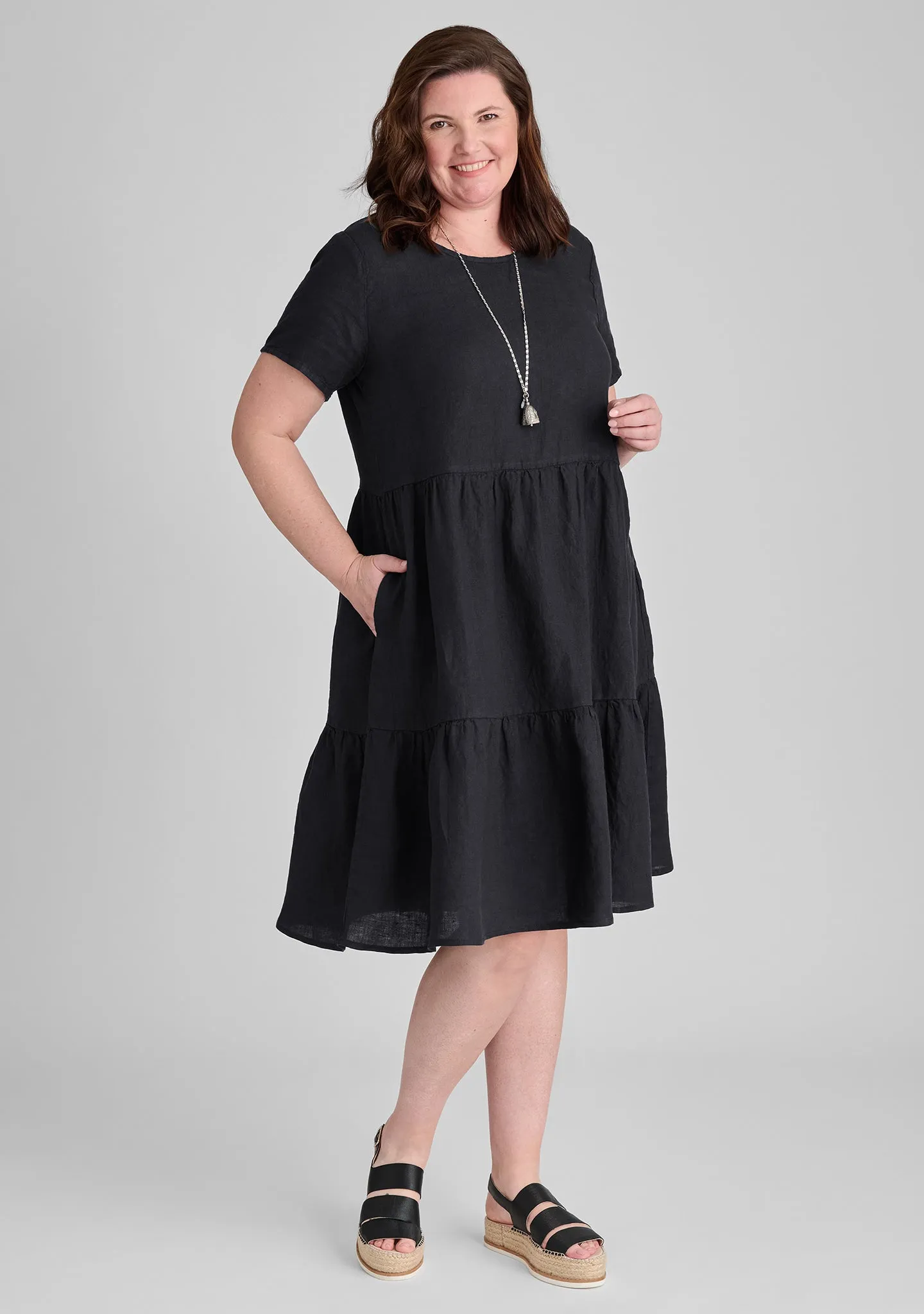 Ruthie's Dress - Short Sleeve Linen Dress