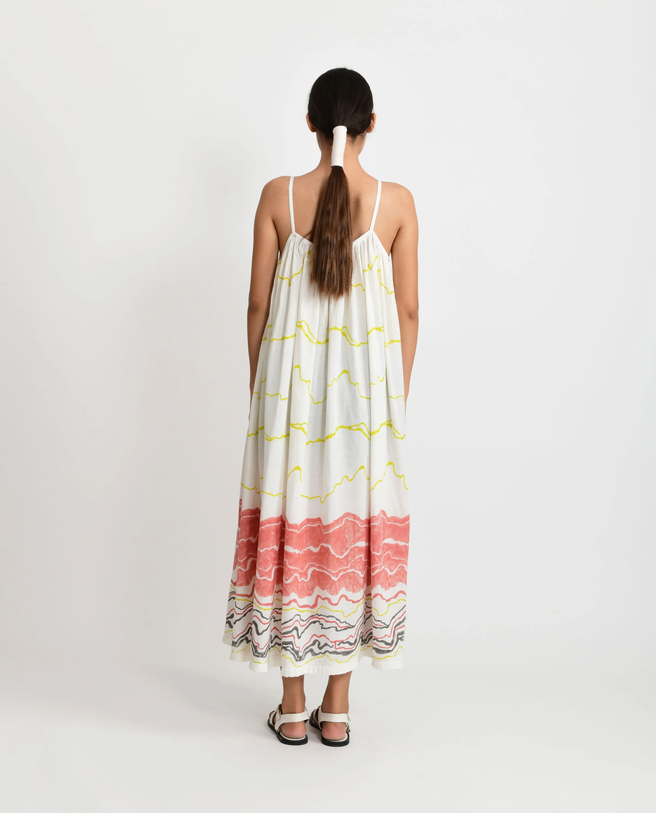 SALMON GATHER MID DRESS