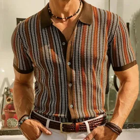 Signature Knit Print Button-Down Shirt