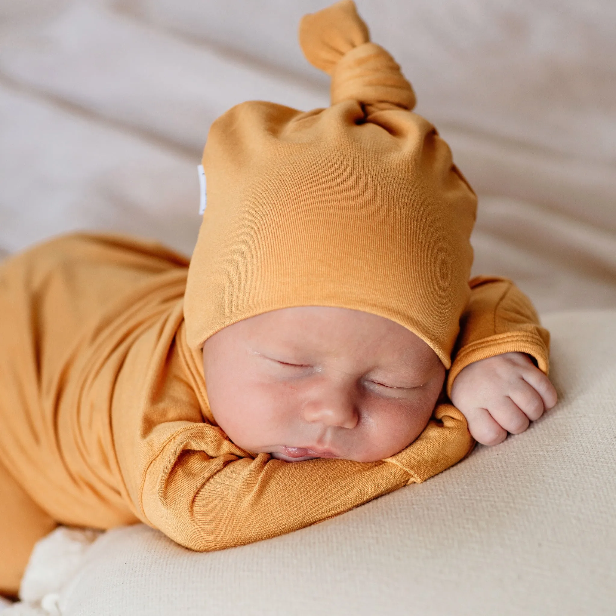 Top Knot Beanie - Honey